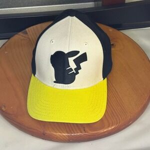 Pikachu Silhouette Black and Yellow Snapback‎ Hat
